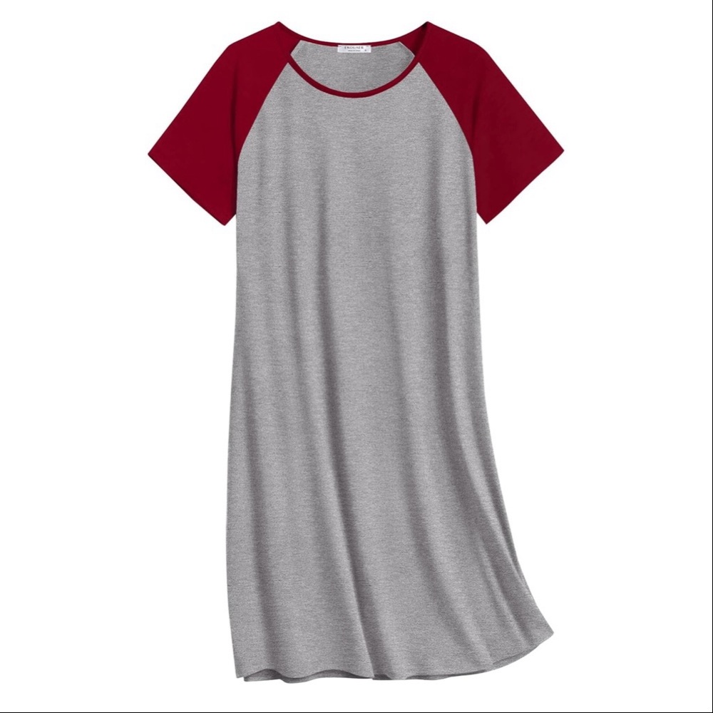 Ekouaer Womens Size XL Gray Maternity Breastfeeding Nightdress Nursing Nightgown
